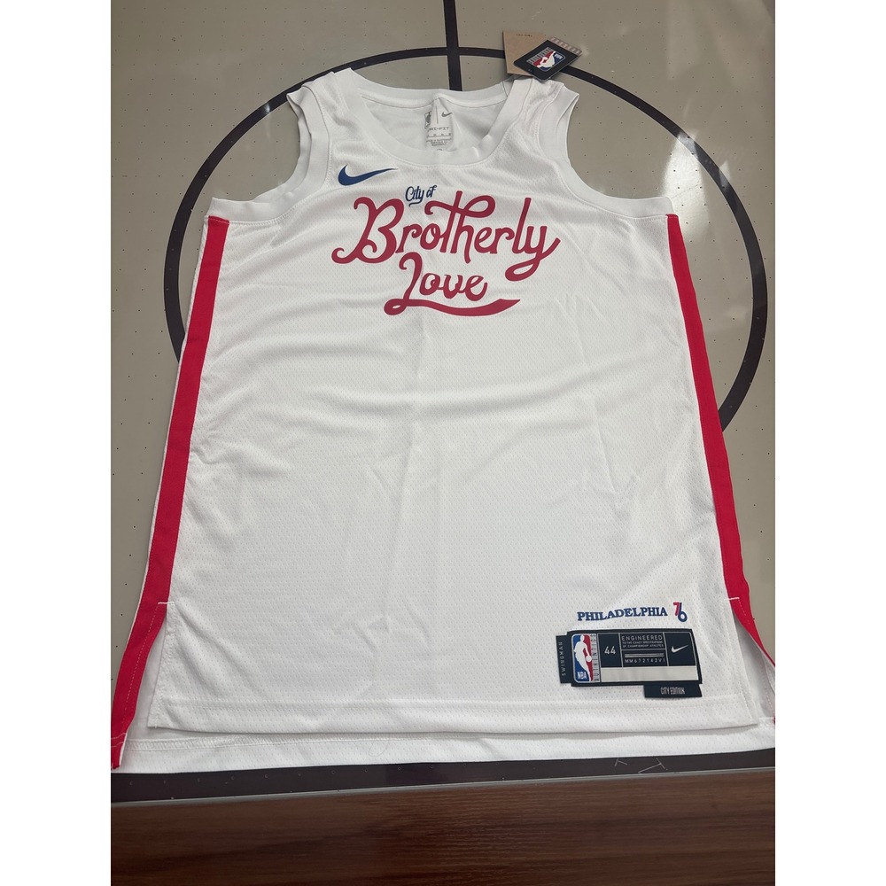 Nike Philadelphia 76ers City Edition Jersey Mens Medium White DO9640-100 NBA